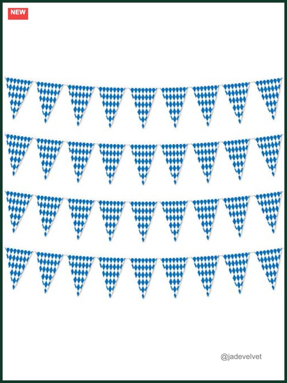 Oktoberfest Bavarian Pennant Banner 4 Pack 131ft Waterproof Plastic Party Decor